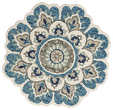 Edged Flora Area Rug, 4' Round