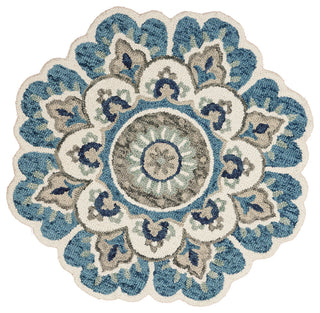 Edged Flora Area Rug, 4' Round