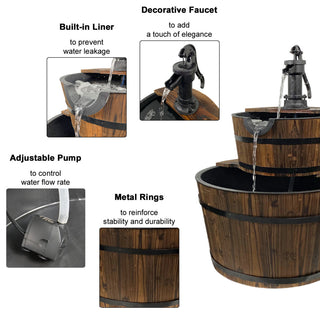 Extra Large 10 Gallons Cascading Water Fountain with Adjustable Pump