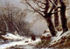 Charles Joseph Lecointe Travellers In Winter Woodland Gallery Wrapped Canvas