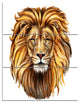 "King Lion Aslan" Glossy Metal Wall Art, 3 Panels, 28"x36"