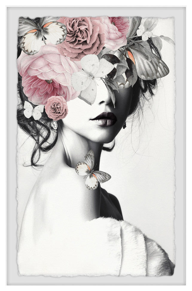"Pinky Floral Beauty II" Framed Painting Print, 16"x24"
