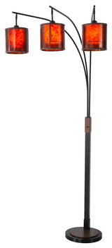 Layers Natural Mica 3 Light Arc Floor Lamp - 86", Charcoal Gray, Dimmer Switch