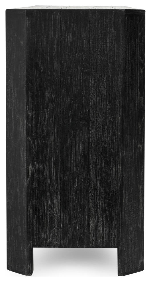 Kosas Home Macarthur 84" Reclaimed Oak Wood 4-Door Sideboard Buffet, Black