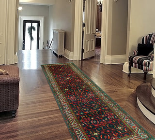 Fine Vintage Distressed Elfaroui Charcoal/Ivory Runner, 3'4 x 12'8