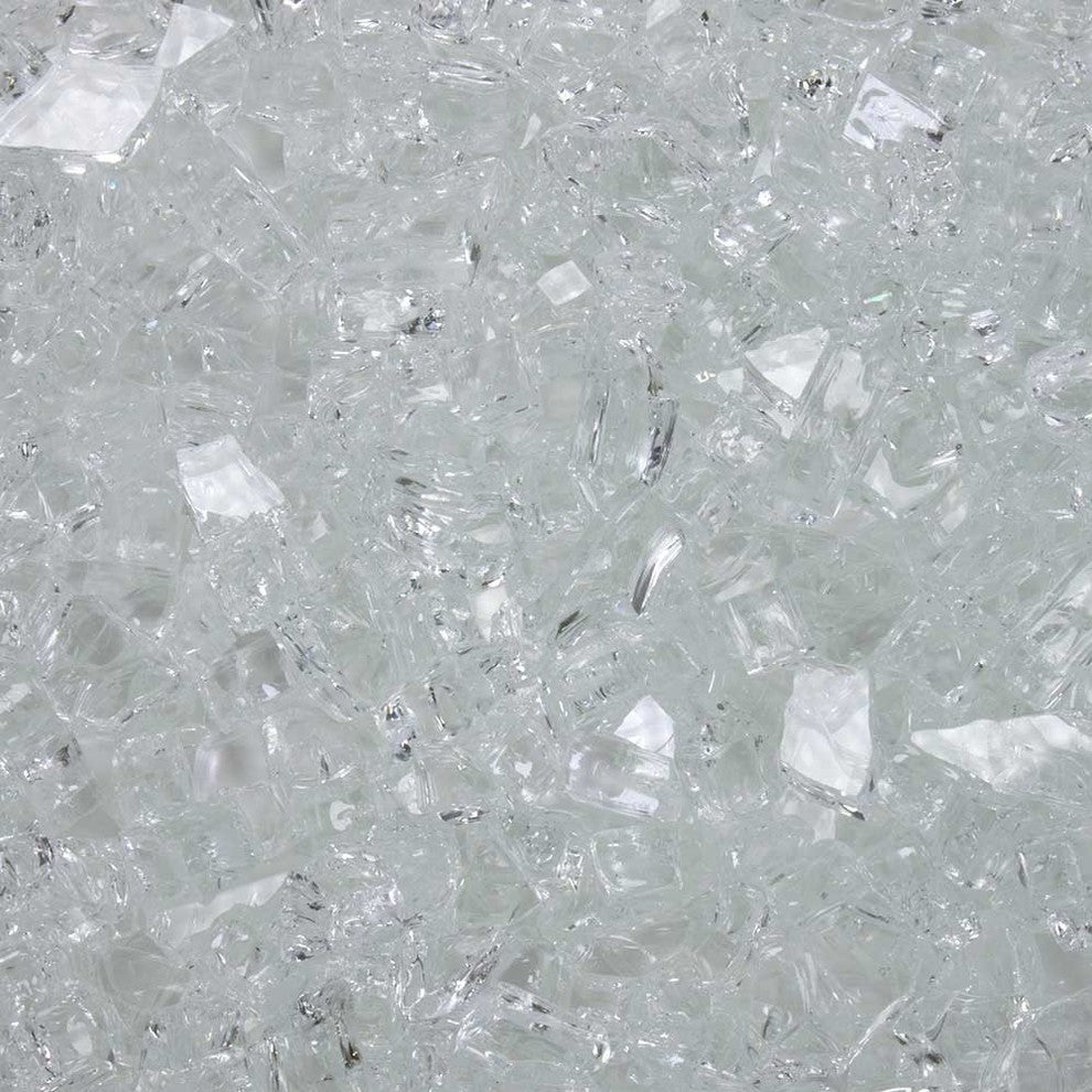 1/4" Reflective Tempered Fire Glass, Diamond Starlight, 10 Pound Jar