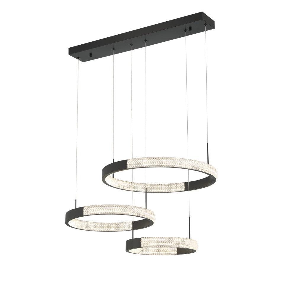 3-Light Statement Tiered LED Chandelier