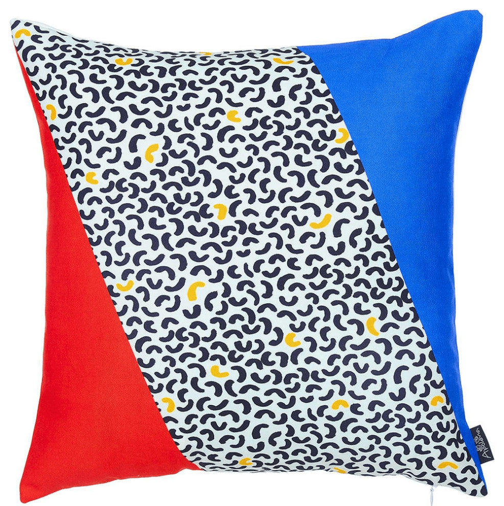 18"X18" Memphis Square Printed Decorative Throw Pillow Cover