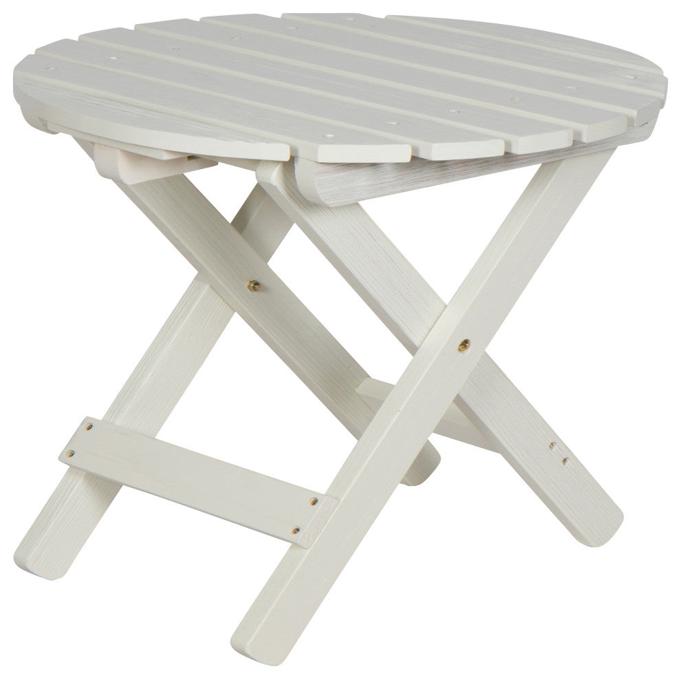 Shine Company 4118EW Adirondack Round Folding Table Hydro-Tex Finish, Eggshell