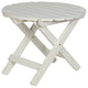 Shine Company 4118EW Adirondack Round Folding Table Hydro-Tex Finish, Eggshell