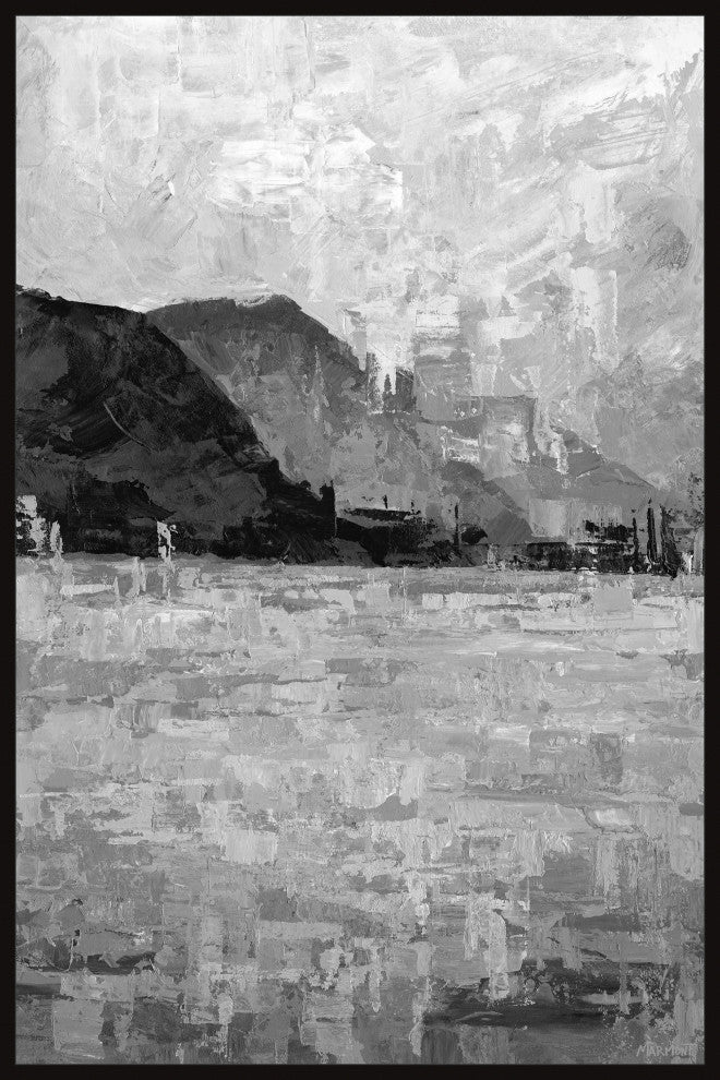 "Peak and Valleys" Floater Framed Painting Print on Canvas, 12x18