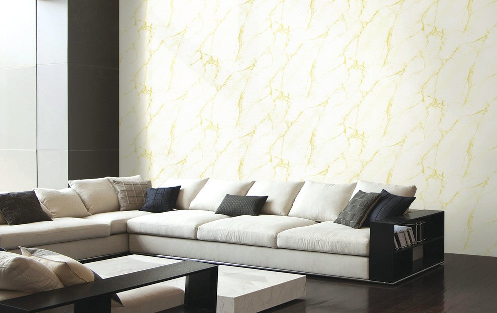 Serendipity 2, Traditional Damask Solid Wallpaper, Cream, Beige, Sample