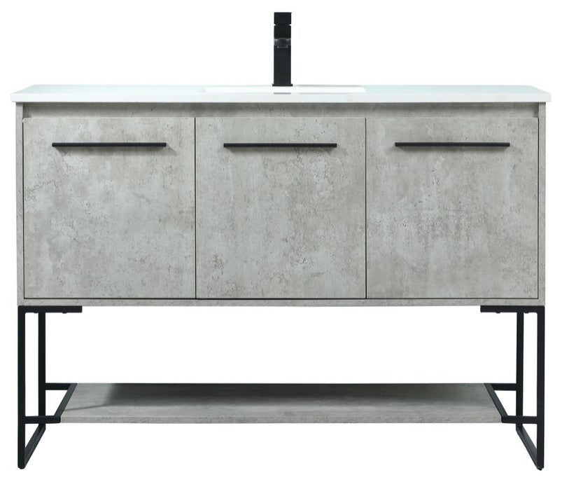 Sue 48" Single Bathroom Vanity, Concrete Gray