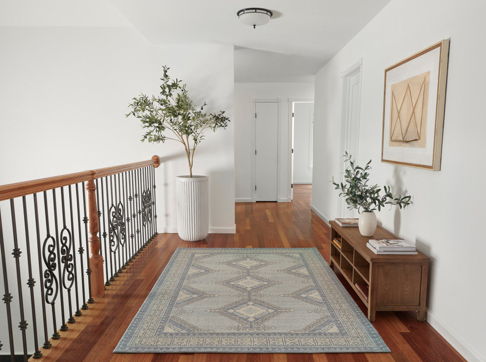 Momeni Anatolia Wool and Nylon Blue Area Rug 2' X 3'