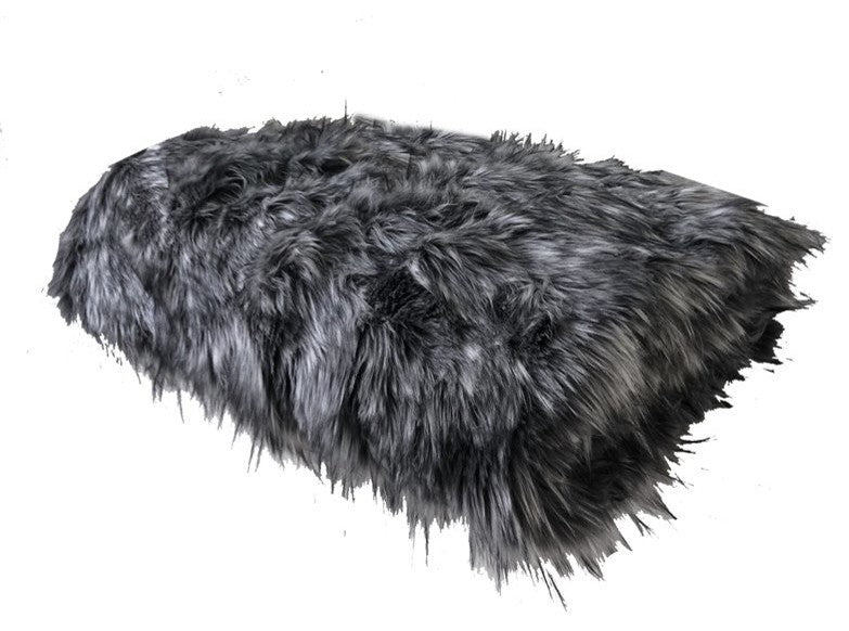 Plutus Wolf Faux Fur Grey Luxury Throw