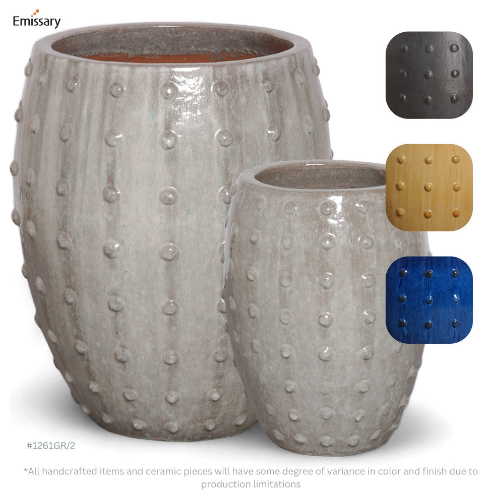Round Stud Pot, Large Gray 20x26