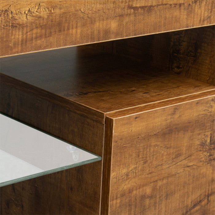 Vintage black TV cabinet wood TV benches with walnut finish