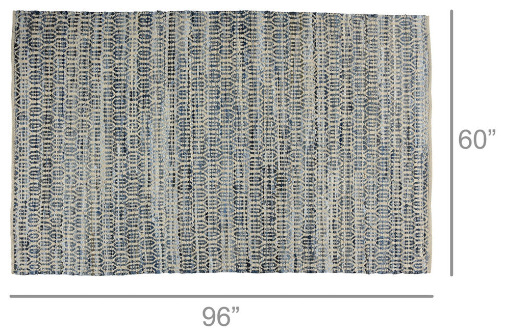5" x 8" Blue and Gray Ogee Area Rug