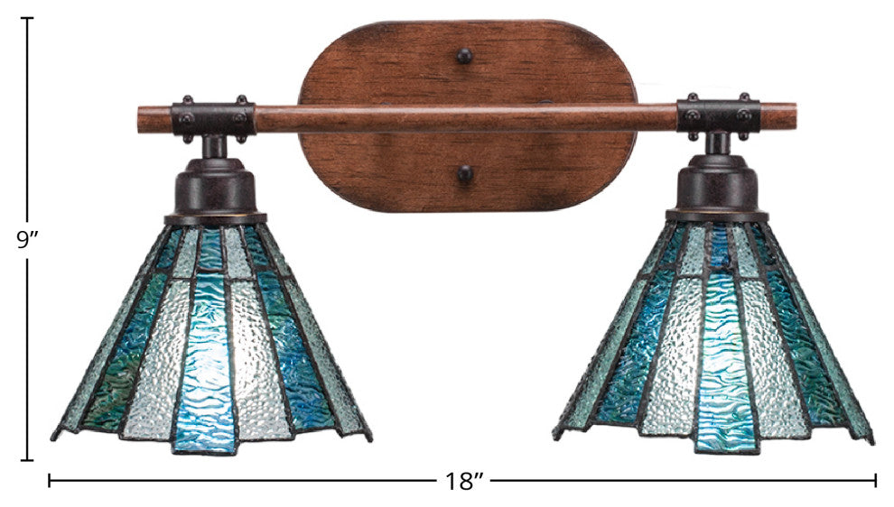 Blacksmith 2-Light Bath Bar, Sea Ice Art