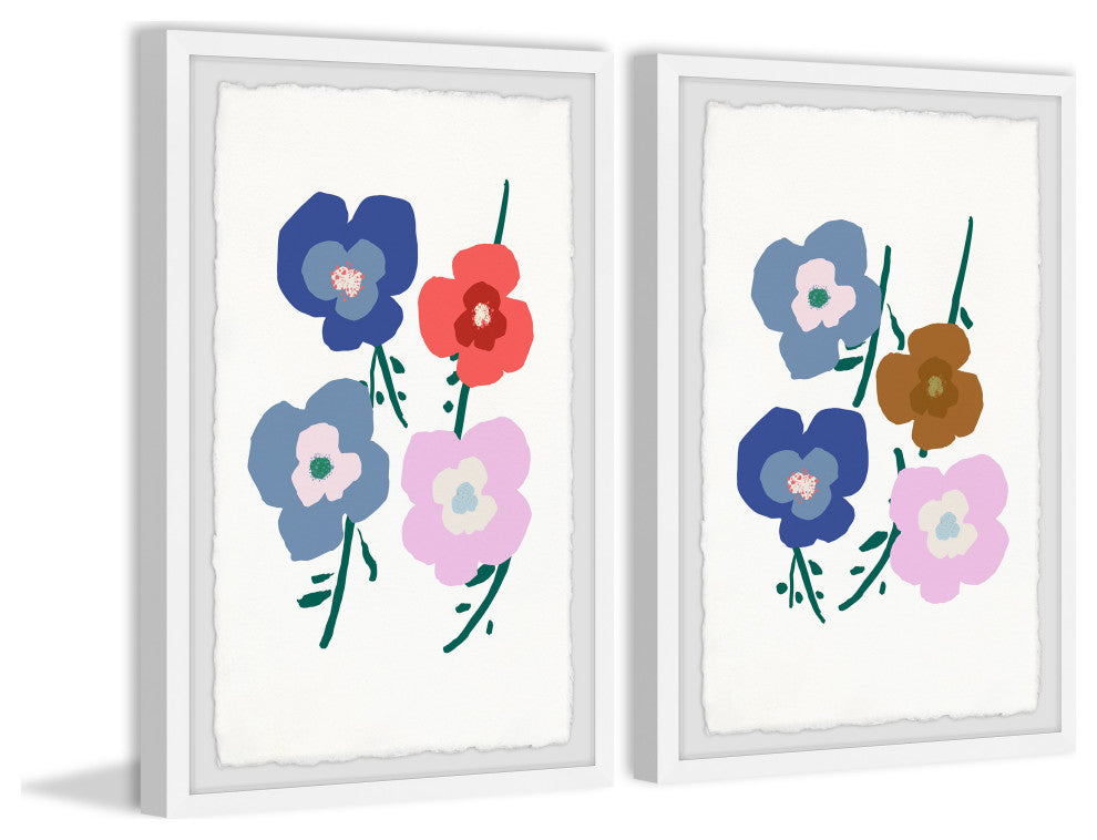Flowers Are Friends Diptych, Set of 2, 16x24 Panels