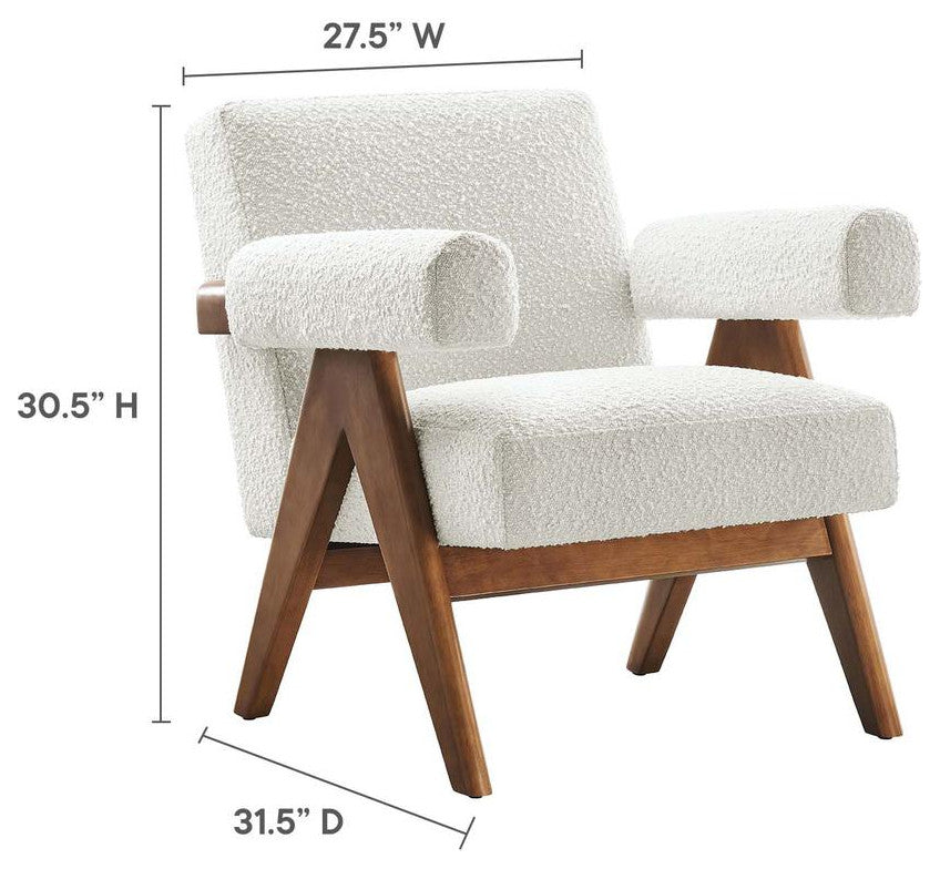 Lyra Boucle Fabric Armchair - Set of 2