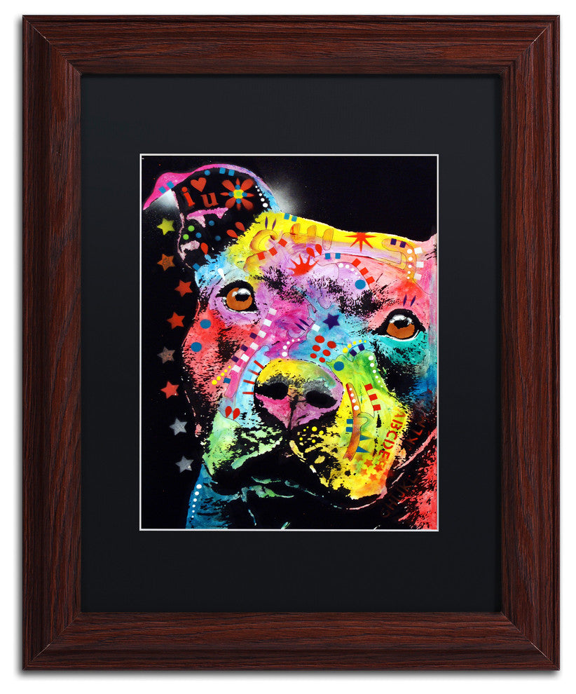 Dean Russo ''Thoughtful Pit'' Matted Framed Art, Wood Frame, Black Mat, 11x14
