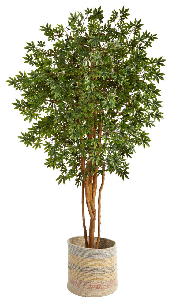 T2901 6 Japanese Maple Artificial Tree in Handmade Natural Cotton Woven Planter