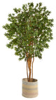 T2901 6 Japanese Maple Artificial Tree in Handmade Natural Cotton Woven Planter