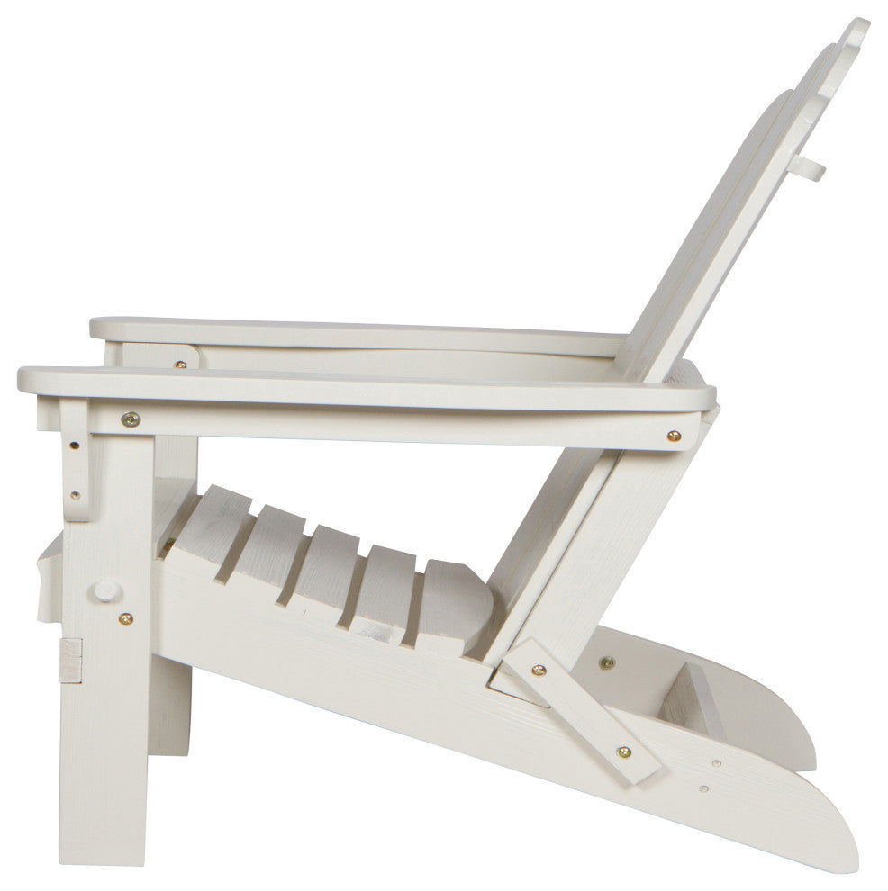 Shine Company 4659EW Marina II Adirondack Folding Chair Hydro-Tex Finish White