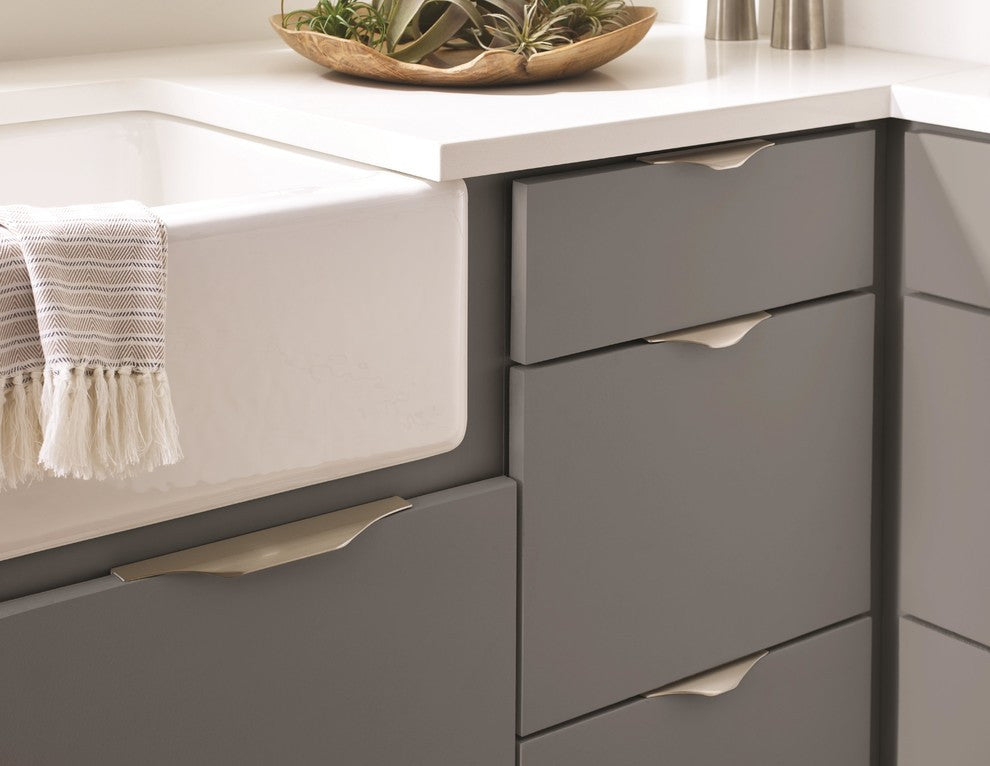 Amerock Aloft Cabinet Edge Pull, Satin Nickel, 6-9/16" Center-to-Center