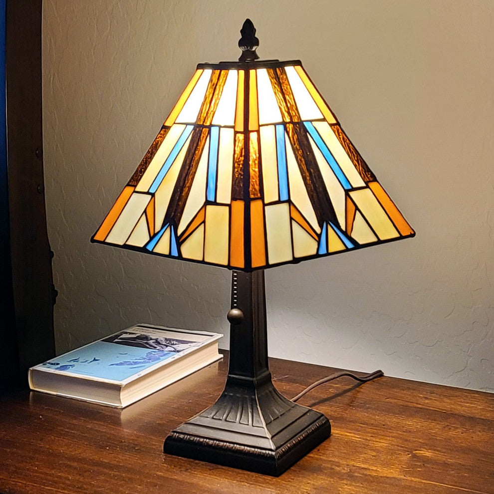 Tiffany Style Mission Mini Table Lamp 16" Tall