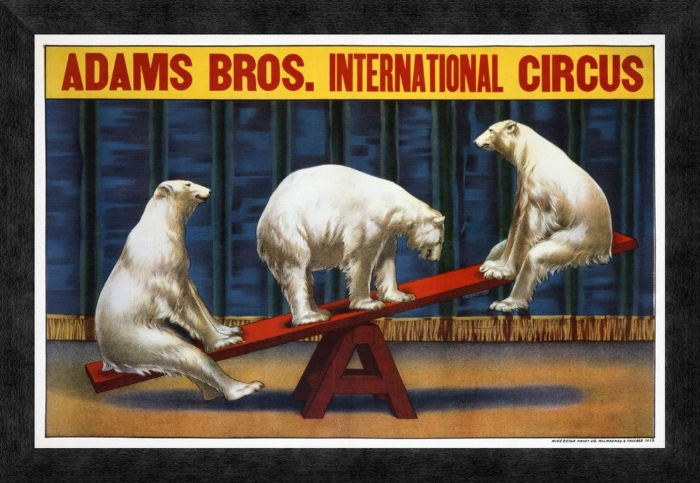 "Adams Bros. Circus" Framed Canvas Giclee, 24"x17"