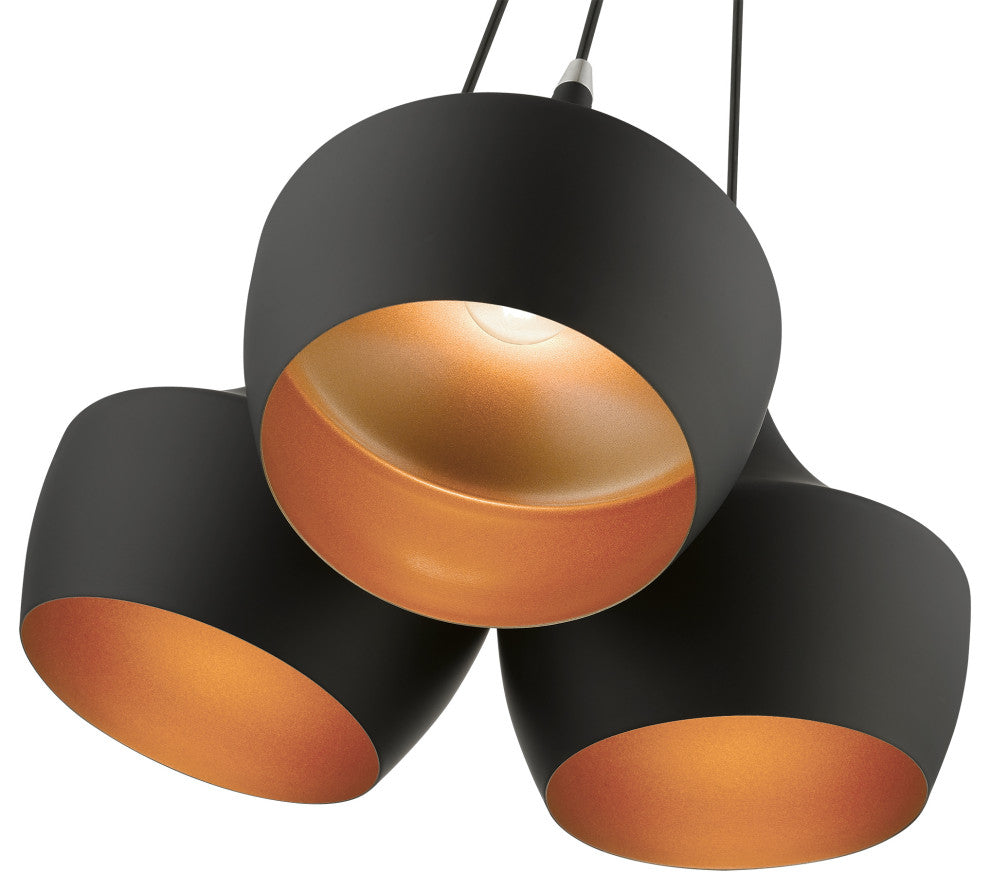 Livex Lighting 3 Light Black Cluster Pendant