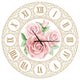 Hand Drawn Pink Roses Shabby Chic Vintage Contemporary Clock, 36x36