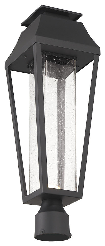 Brookline LED Outdoor Post Lantern, Matte Black