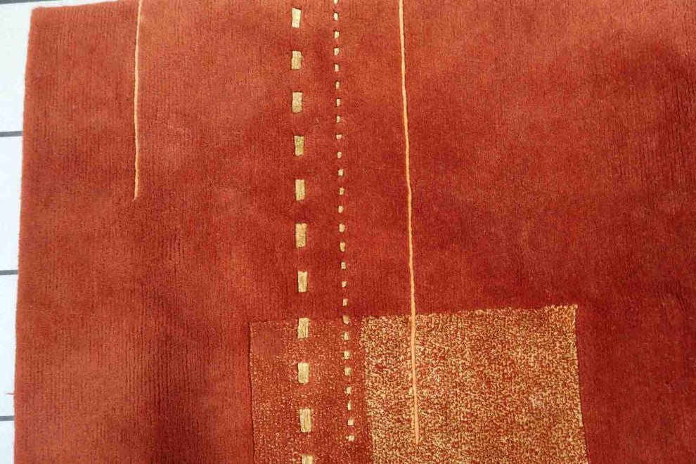 Handmade Vintage Tibetan Khaden Rug 5.6'x7.8', 173cmx239cm, 1970s