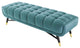 Accent Chair Bench, Velvet, Blue, Modern, Living Lounge Hotel Lobby Hospitality