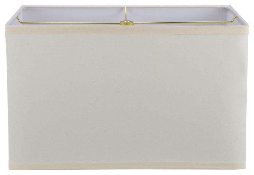 36002 Rectangle Hardback Spider Lamp Shade, Off-White,, 8"+16"x(8+16"x10"
