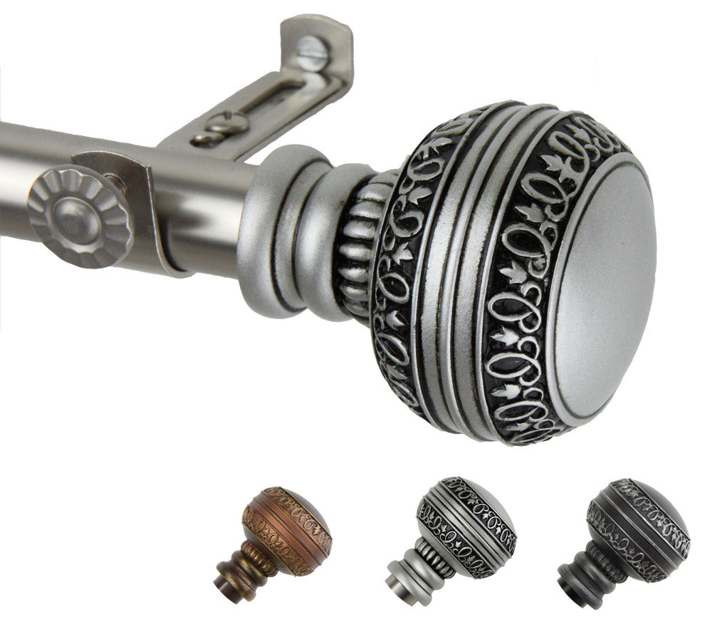 Galileo 13/16" dia. Curtain Rod, Satin Nickel, 28"-48"