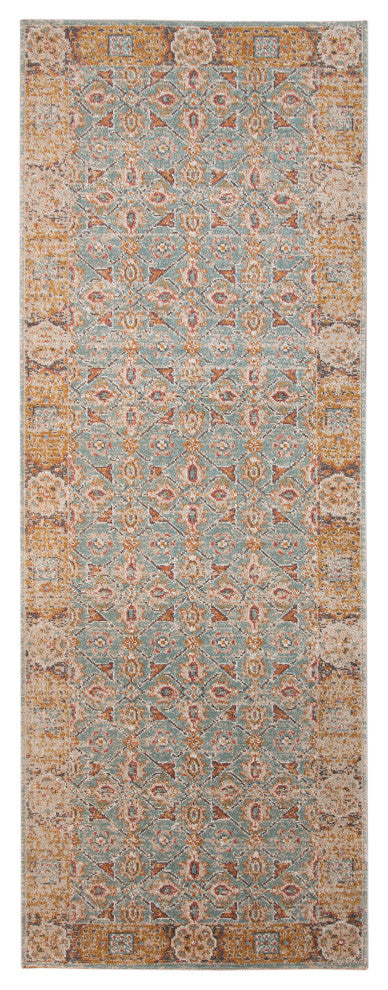 Ethnicia Watton Vintage Teal Area Rug, 2'7"x7'6"