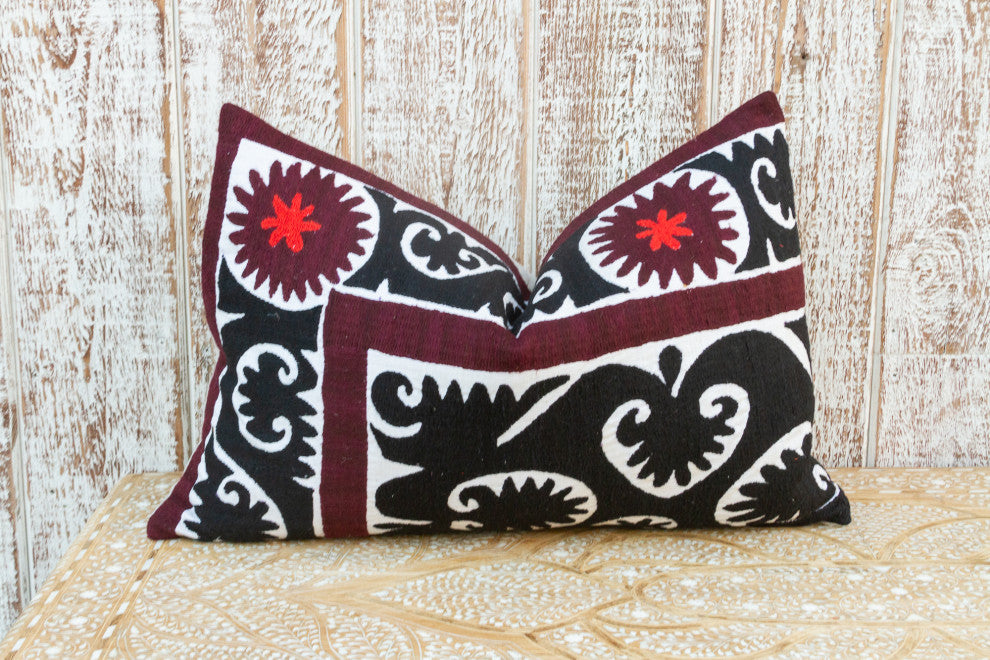 Rozi Bukhara Suzani Lumbar Pillow