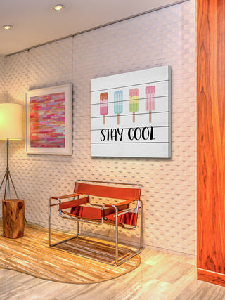 "Stay Cool" Painting Print on White Wood