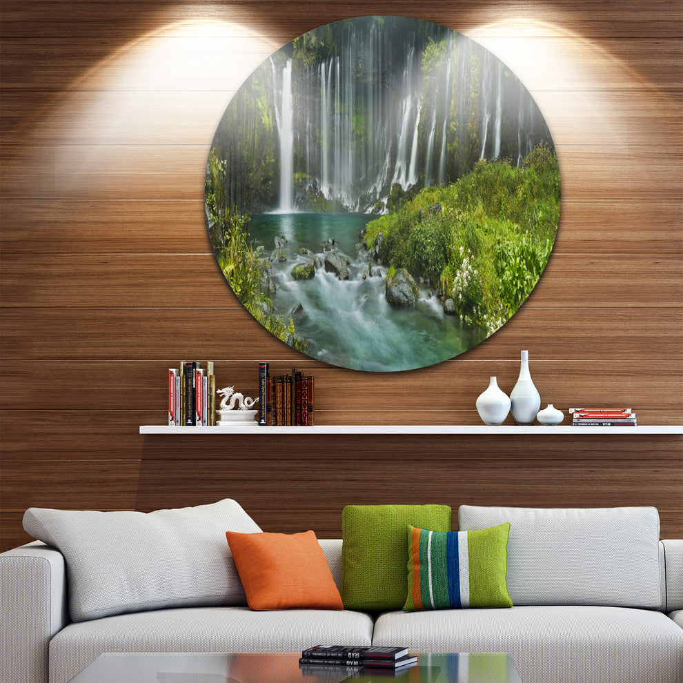 Shiraito Falls Near Mount Fuji Japan, Landscape Round Wall Art, 23"