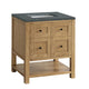 James Martin Breckenridge Bath Vanity, Light Natural Oak, 30", Parisien Bleu, Three-Hole