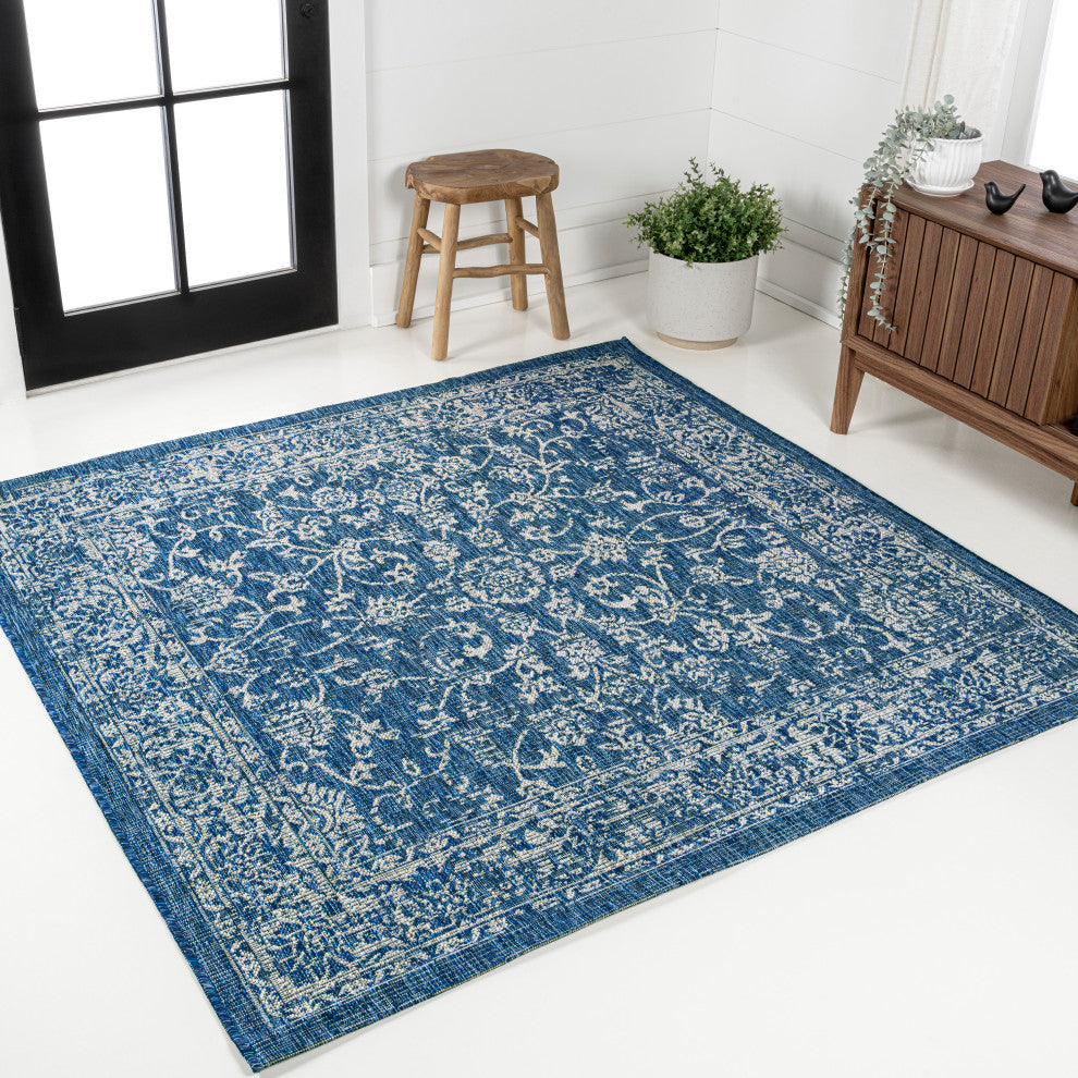 Tela Bohemian Textured Weave Floral Indoor/Outdoor Area Rug