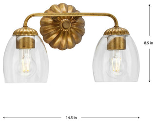 Quillan Collection Transitional Bath and Vanity Light, Gold Ombre