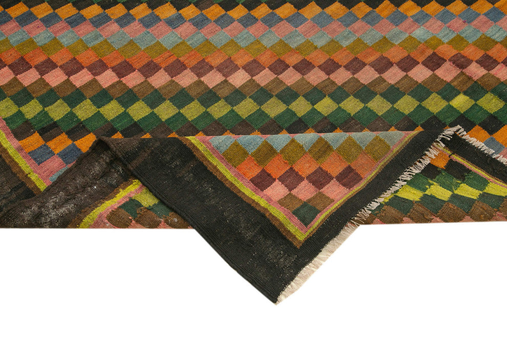 Rug N Carpet - Handmade Moldovan 6' 10'' x 12' 7'' Vintage Floral Kilim Rug