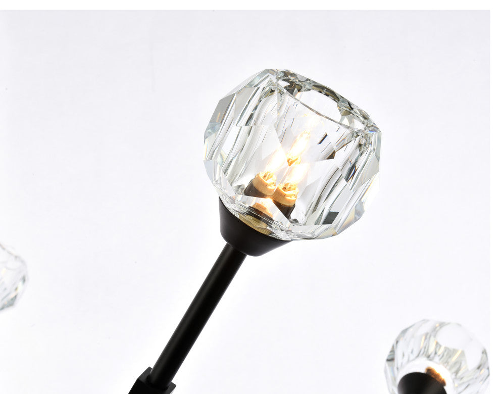 8 Light Pendant, Black