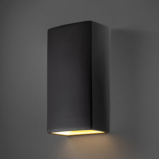 Ambiance Big Rectangle, Closed Top Wall Sconce, Matte Black, Dedicated LED