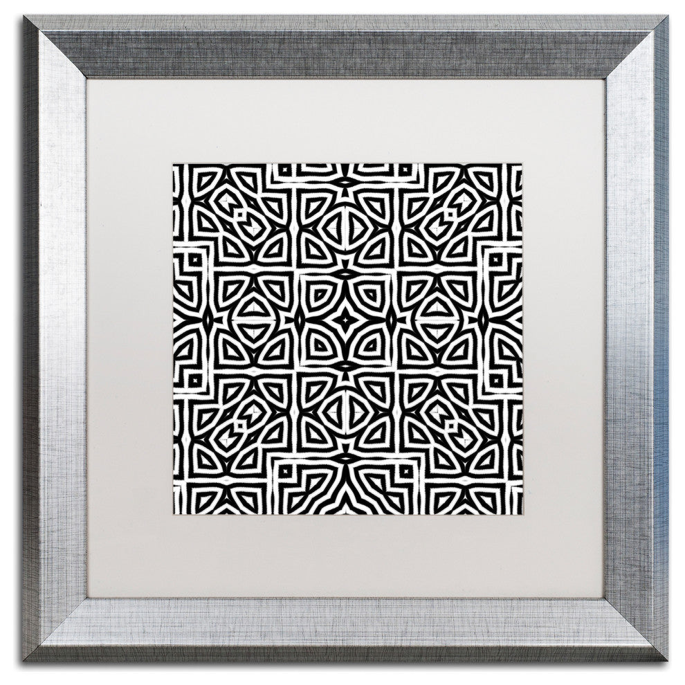 Color Bakery 'Alhambra' Art, Silver Frame, White Matte, 16"x16"